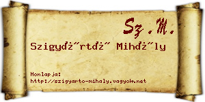 Szigyártó Mihály névjegykártya